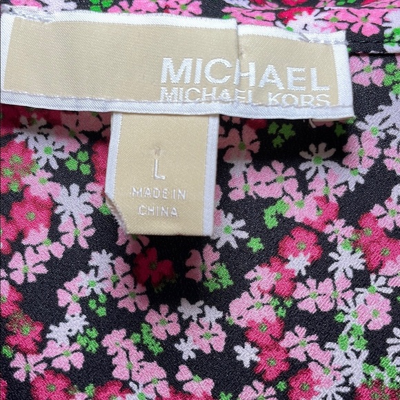EUC Michael by Michael Kors floral blouse sz L - Picture 3 of 5